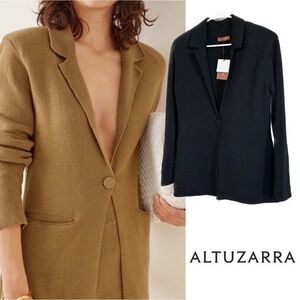 💥Clearance💥 Altuzarra NWT Cashmere Cotton Black Knit Tailored Blazer Jacket XS